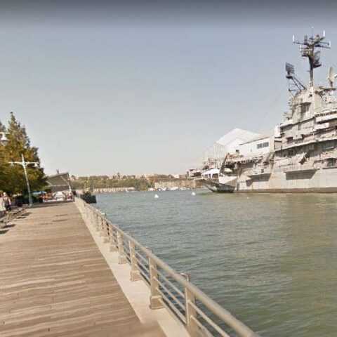 Man found dead on pier near intrepid museum - photo licensed by shore news network.