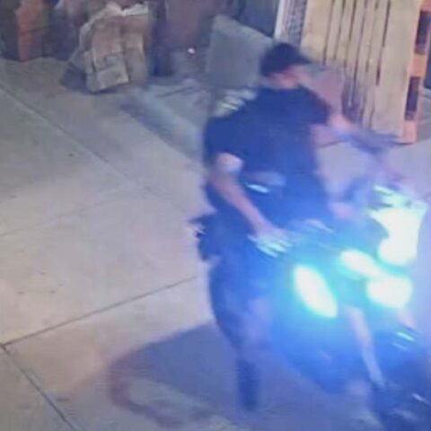 Girl walking dog accosted by scooter bound deviant - photo licensed by shore news network.