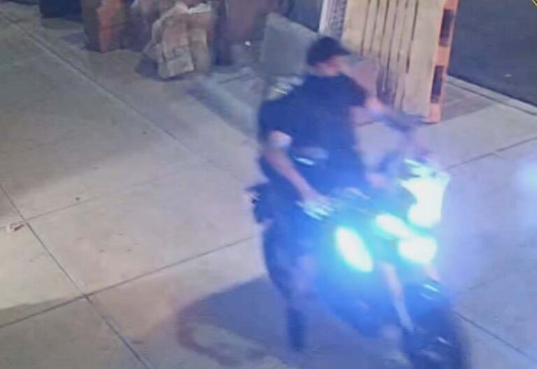 Girl walking dog accosted by scooter bound deviant - photo licensed by shore news network.