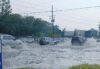 Downtown toms river, route 37 flooded after passing storm