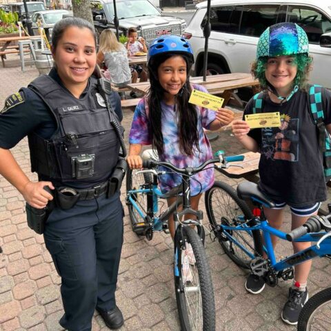 Cranford police reward safe cyclists with pizza coupons - photo licensed by shore news network.