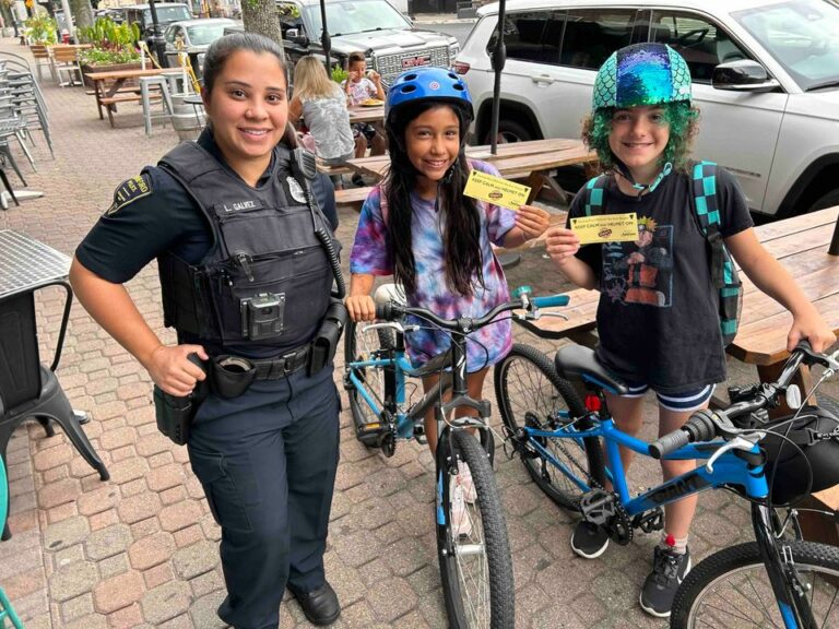 Cranford police reward safe cyclists with pizza coupons - photo licensed by shore news network.