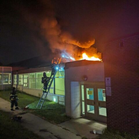 Fire damages middle school in cherry hill - photo licensed by shore news network.
