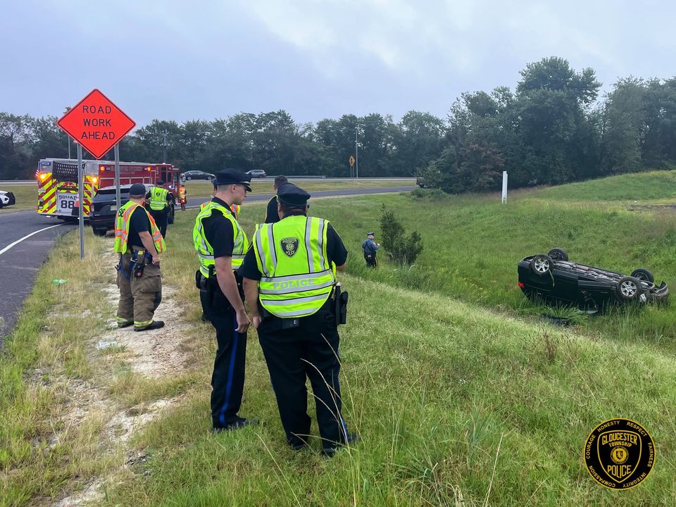 Gloucester County Police Investigate Overturned Vehicle