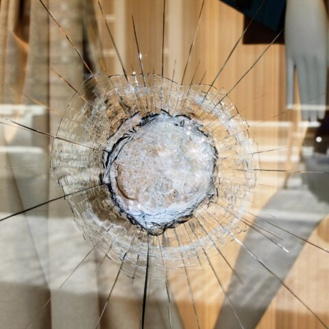 Suspect wanted for shattering glass door in attempted break-in - photo licensed by shore news network.