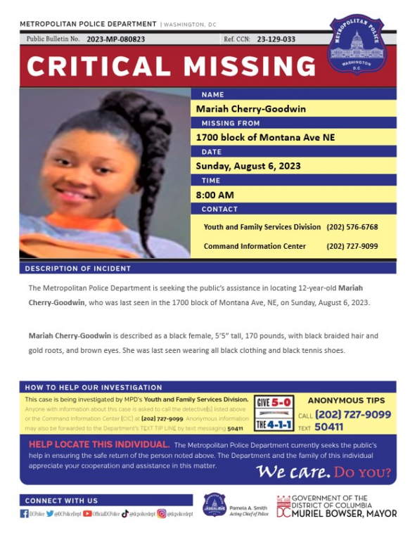 12-Year-Old Girl Reported Missing In D.C.