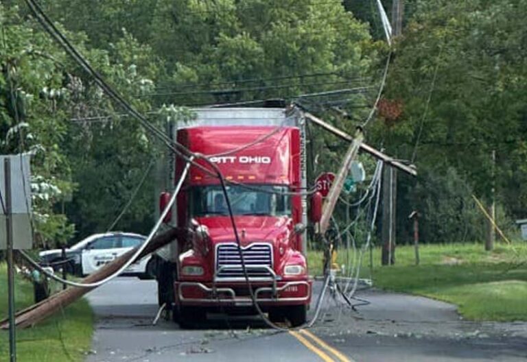 Tractor trailer crash causes power outages in marlboro - photo licensed by shore news network.