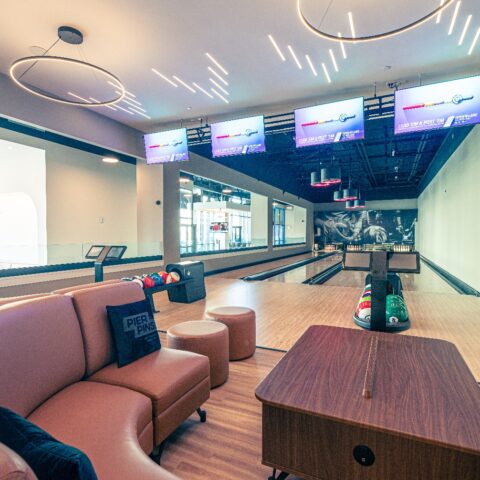 Swank new lounge at pier village includes bowling alley, bar, games - photo licensed by shore news network.