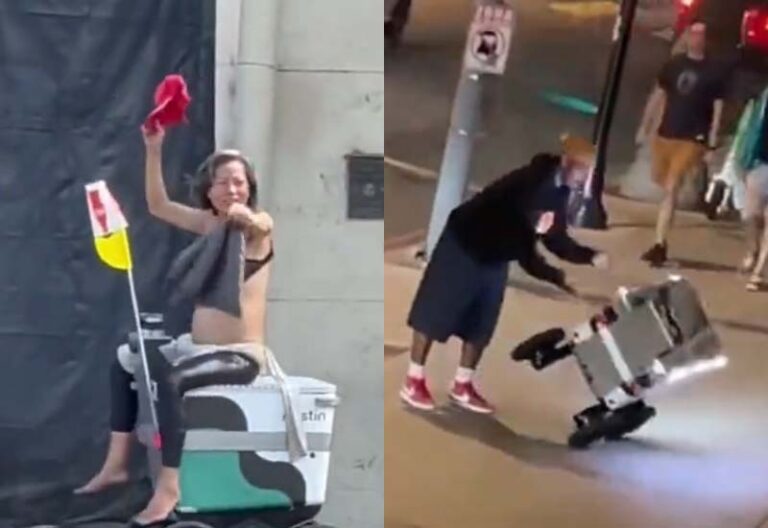 Even the delivery robots are being robbed in big cities - photo licensed by shore news network.