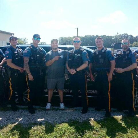 Motorcycle crash survivor visits local police department on statewide tour - photo licensed by shore news network.