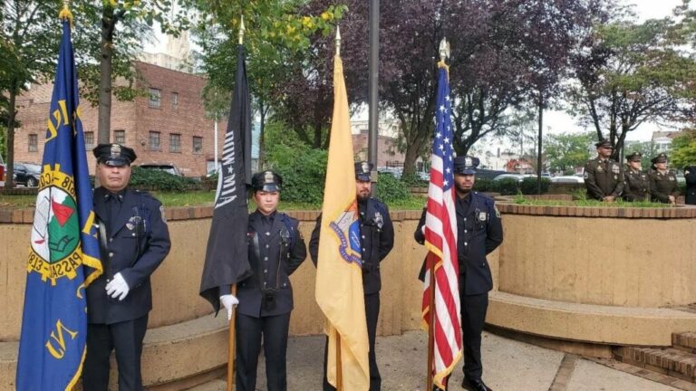Passaic police department honor guard at 9/11 ceremony - photo licensed by shore news network.