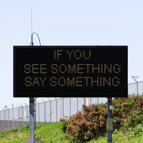 Once a source of bad puns, nj road signs switch to terrorism reminders - photo licensed by shore news network.