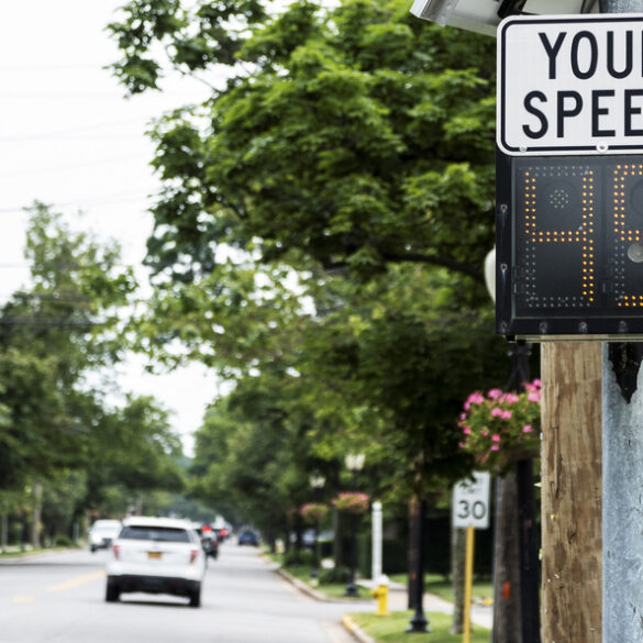 Speed monitor installed near frederick elementary school - photo licensed by shore news network.