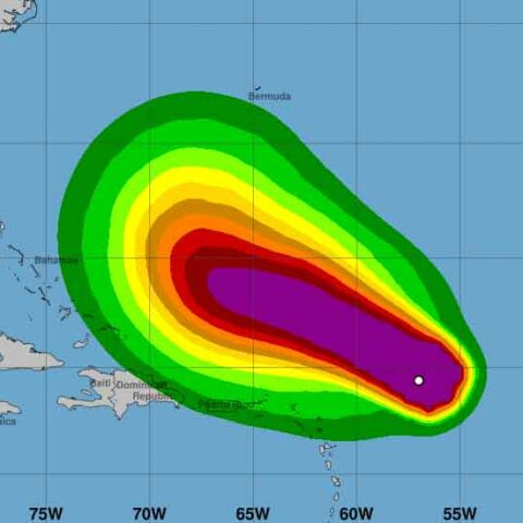 Hurricane lee slowing as it barrels toward east coast - photo licensed by shore news network.