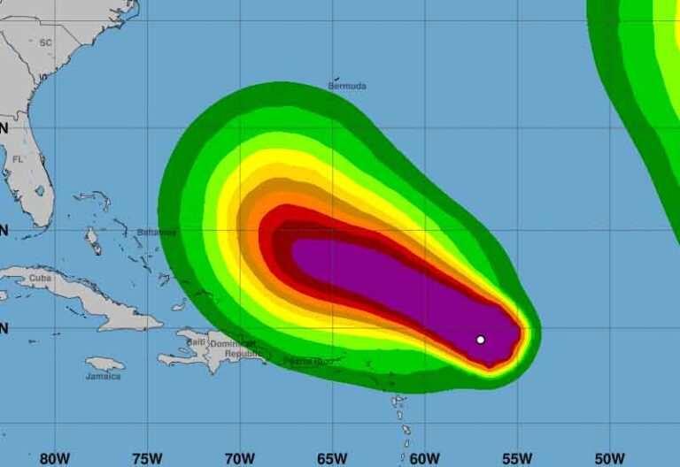 Hurricane lee slowing as it barrels toward east coast - photo licensed by shore news network.