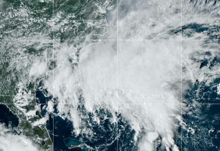 Coastal tropical storm strengthening, 70% chance of becoming hurricane - photo licensed by shore news network.