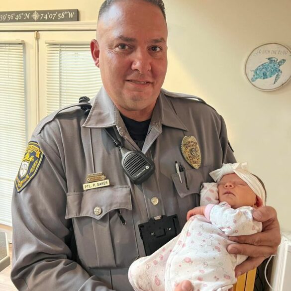 Toms river cop assists in home delivery of baby girl - photo licensed by shore news network.