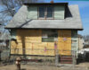 Destroyed house five month after Hurricane Sandy in Staten Island, NY