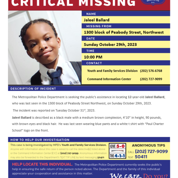 Amber alert for 12-year-old boy missing in d. C. Since sunday - photo licensed by shore news network.