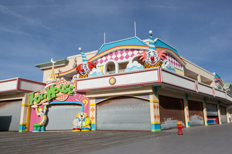 The boardwalk in point pleasant new jersey on an autumn day