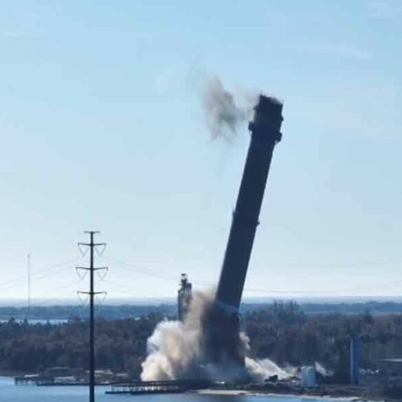 Residents rejoice as massive south jersey tower crashes to the ground - photo licensed by shore news network.