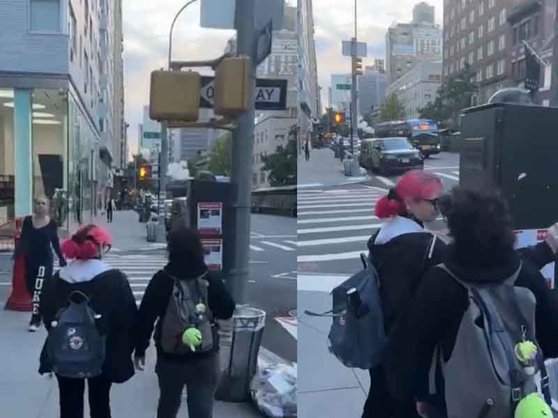 Despicable She: Girls Caught Tearing Down Posters of Hamas Hostages in NYC