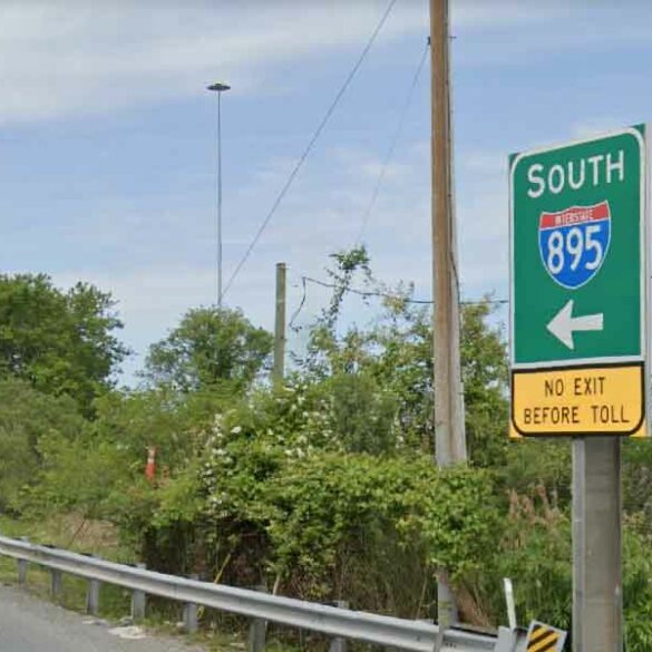 Vehicle used in brooklyn carjacking crashed into i-895 access barrier - photo licensed by shore news network.