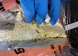 U.S. Customs and Border Protection agriculture specialists at Washington Dulles International Airport intercepted a shipment of 46 pounds of ketamine, an animal tranquilizer abused by drug users, concealed inside a food shipment from Cameroon. The ketamine has an street value of about $1.3 million.