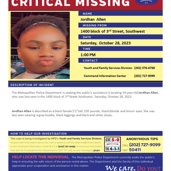 Urgent alert: 14-year-old girl missing in d. C. - photo licensed by shore news network.