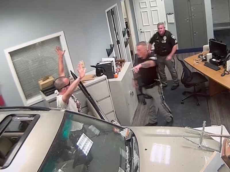 Driver Blasting Welcome to the Jungle Intentionally Crashes Into New Jersey Police Station