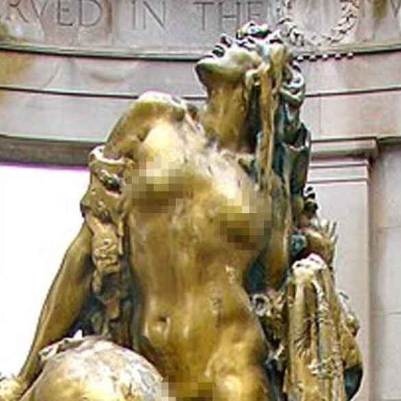 Why is there a naked statue of liberty standing over corpses in atlantic city? - photo licensed by shore news network.