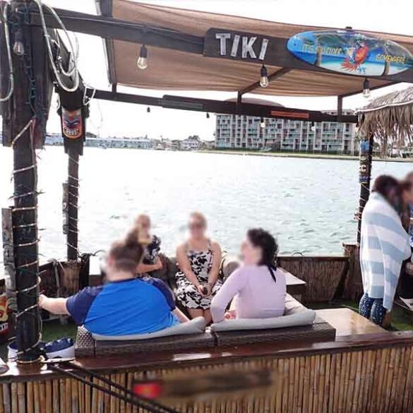 Floating tiki bar shut down by coast guard - photo licensed by shore news network.