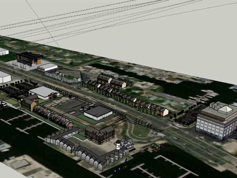 A future phase of the current Toms River Redevelopment plan calls for rows of apartment buildings along Route 37, replacing existing businesses.