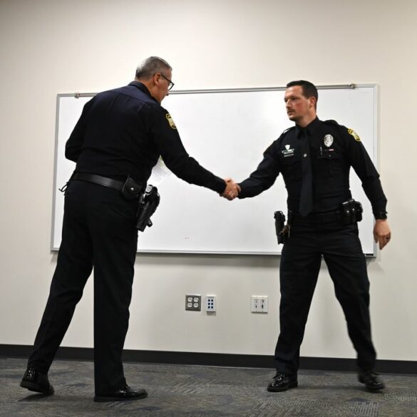 Virginia beach officer recognized for heroic effort during mall shooting - photo licensed by shore news network.