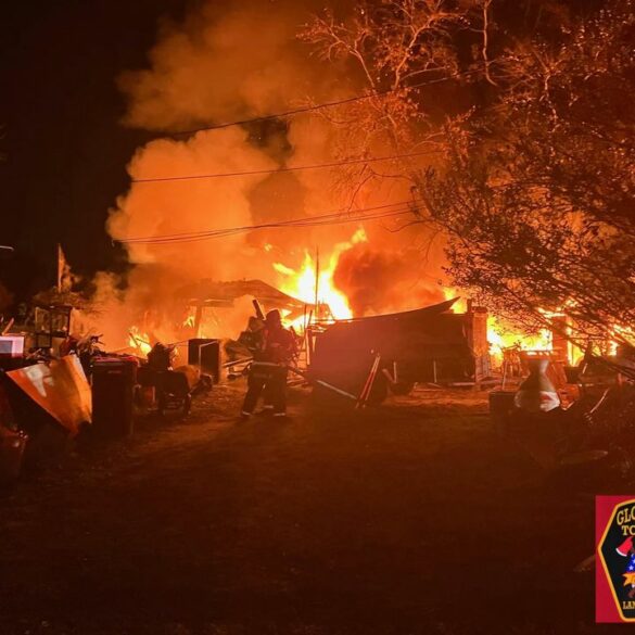 Fire destroys garage in gloucester township - photo licensed by shore news network.
