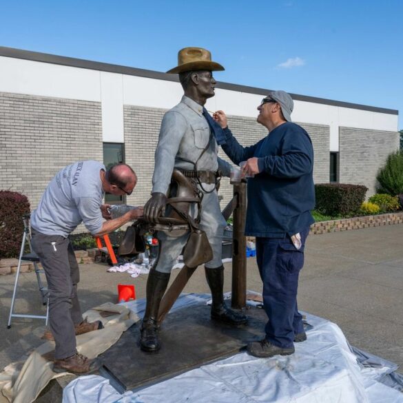 Restoration of gray rider statue completed by new york state police - photo licensed by shore news network.
