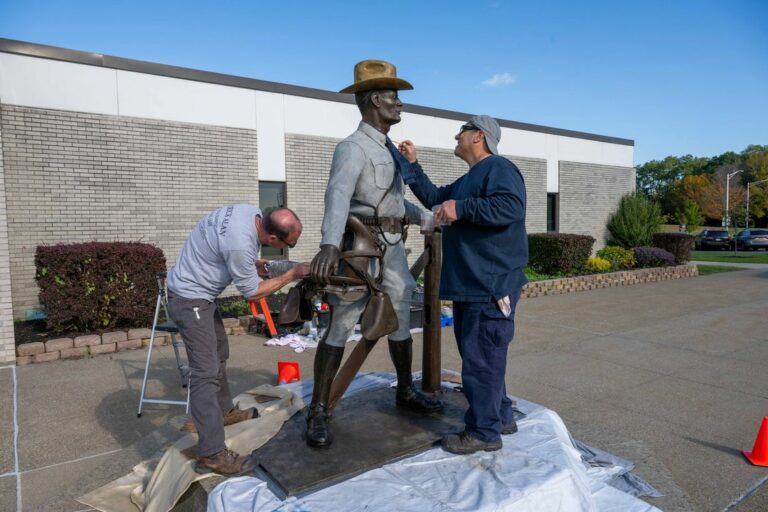 Restoration of gray rider statue completed by new york state police - photo licensed by shore news network.