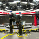 Cameras in a newsroom