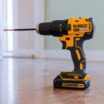 Dewalt cordless drill with no worker in sight to use it.