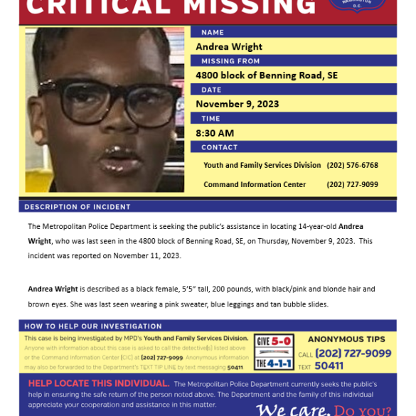 Urgent search for missing 14-year-old girl in southeast d. C. - photo licensed by shore news network.