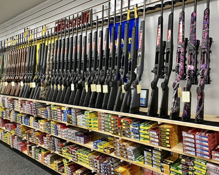 Gun display in gun store