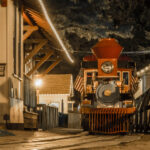 The old restored Steam Engine Train at Smithville New Jersey
