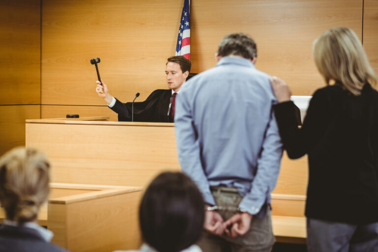 Judge making a decision during a criminal trial