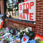 Memorial for a mass shooting in Orlando, FL