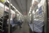New york, ny - number 6 train during non rush hour. Part of the metropolitan transit authority.