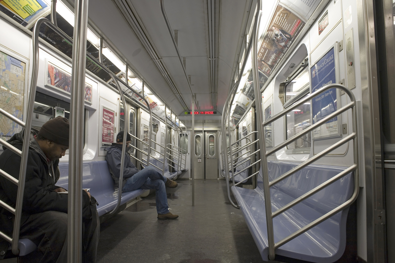 New York, NY - Number 6 train during non rush hour. Part of the Metropolitan Transit Authority.