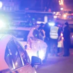 Police - Traffic Enforcement with lights at scene