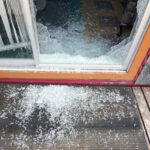 Shattered Glass Sliding Door