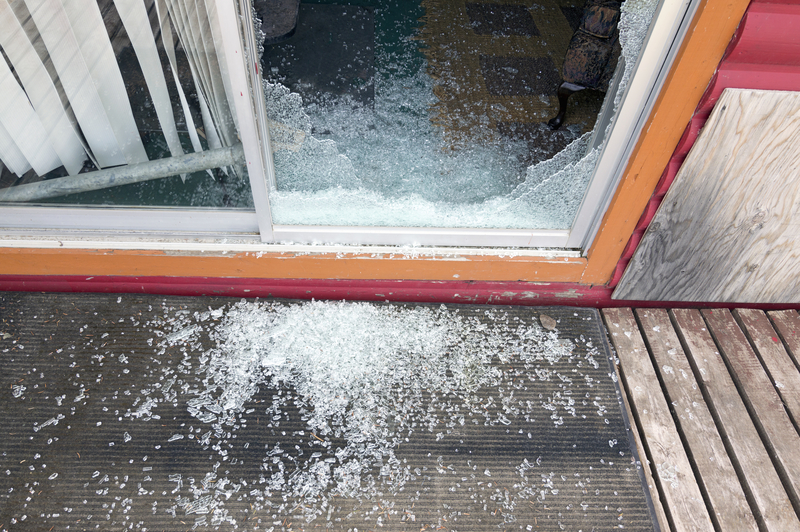 Shattered Glass Sliding Door