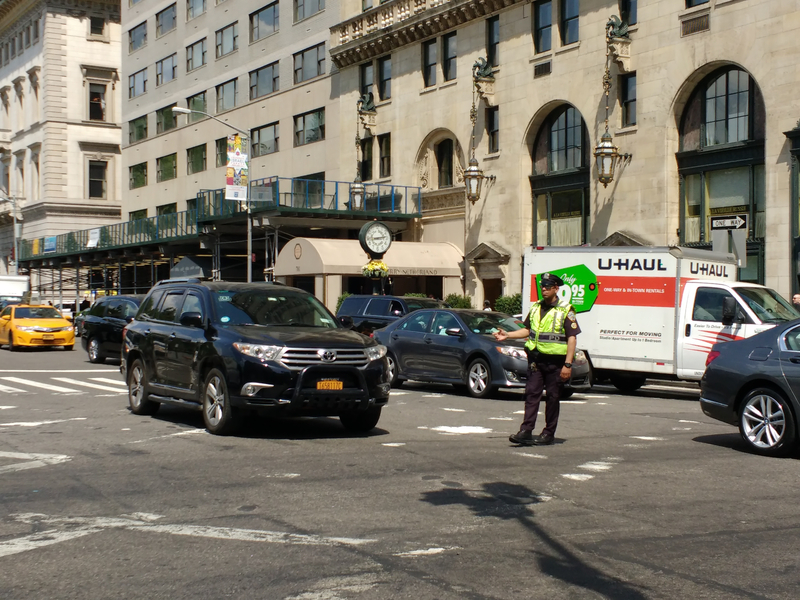 U Haul truck traveling out of New York City